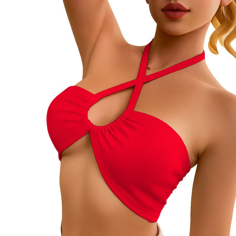GENERICO - Top Mujer Bra Rib Grueso 604Gen Ana-07 Color Rojo