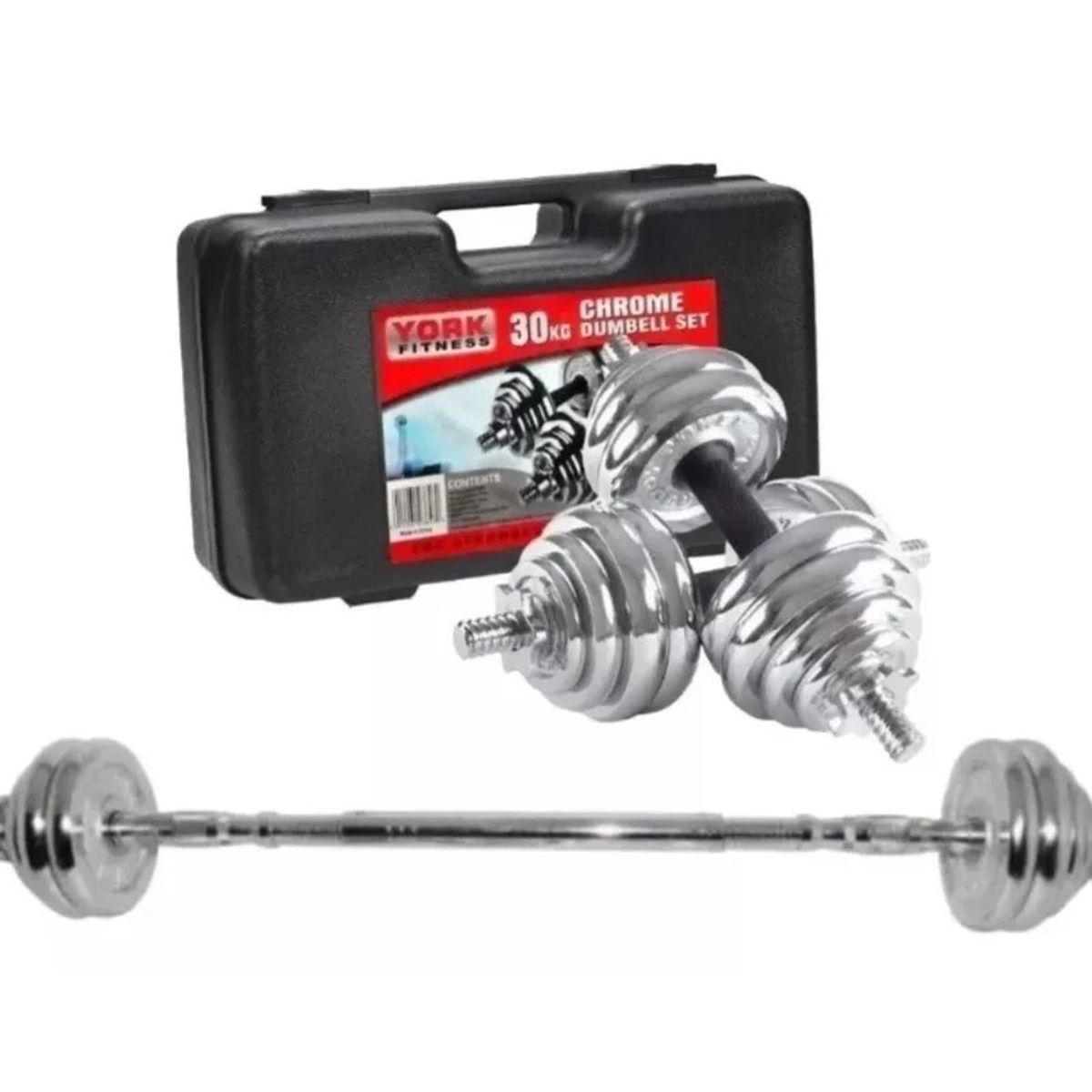 OEM - Juego de Mancuernas 30KG Metal Ajustables Pesas Cromadas Maletín