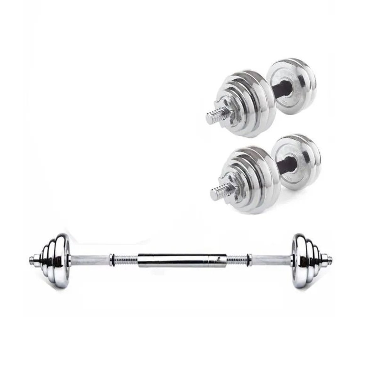 OEM - Juego de Mancuernas 30KG Metal Ajustables Pesas Cromadas Maletín