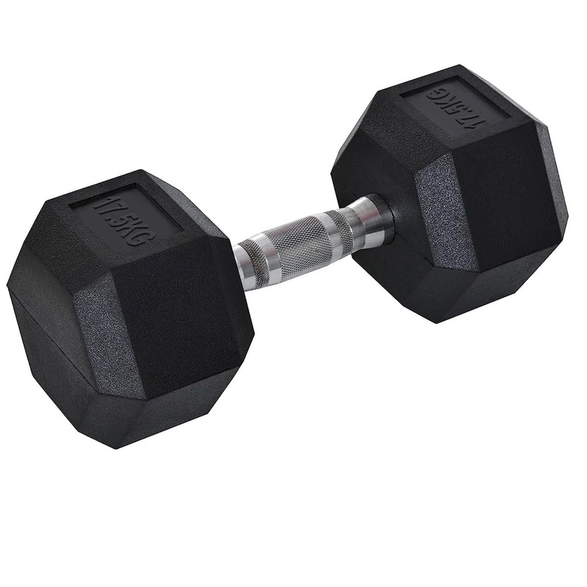 WINNER - Par Mancuernas Pesas 17.5 Kg Cromadas Hexagonales De Caucho