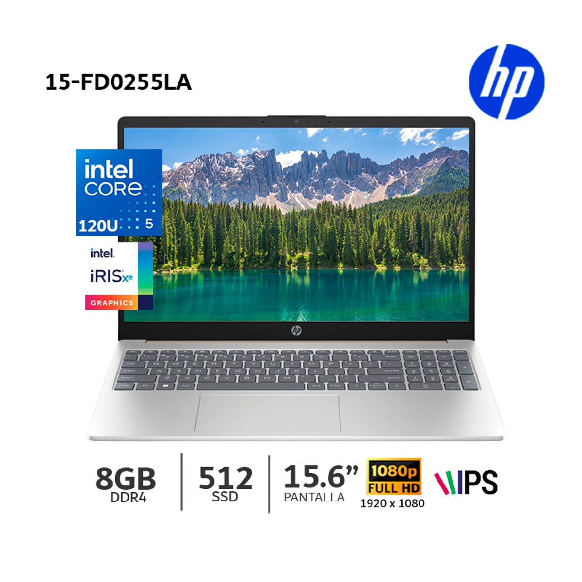 HP - Laptop HP 15-fd0255la Intel Core 5-120U 8Gb Ram 512Gb SSD 156″ FHD - B9TX3LA