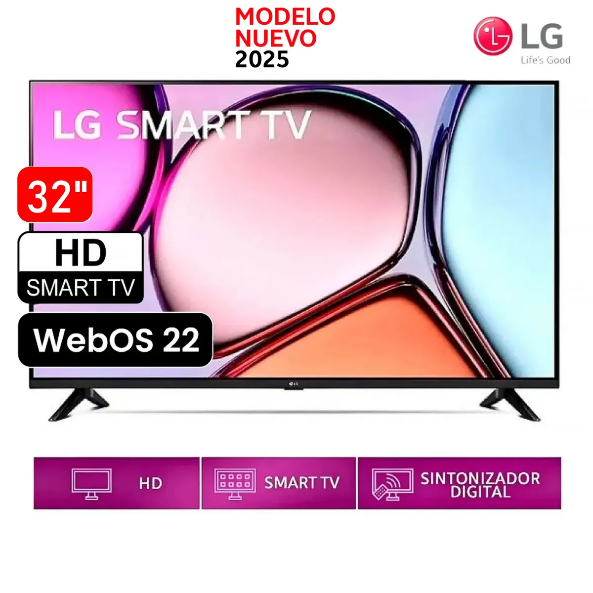 LG - televisor LG Smart TV 32 HD 32LR600BPSC con webOS y AI ThinQ
