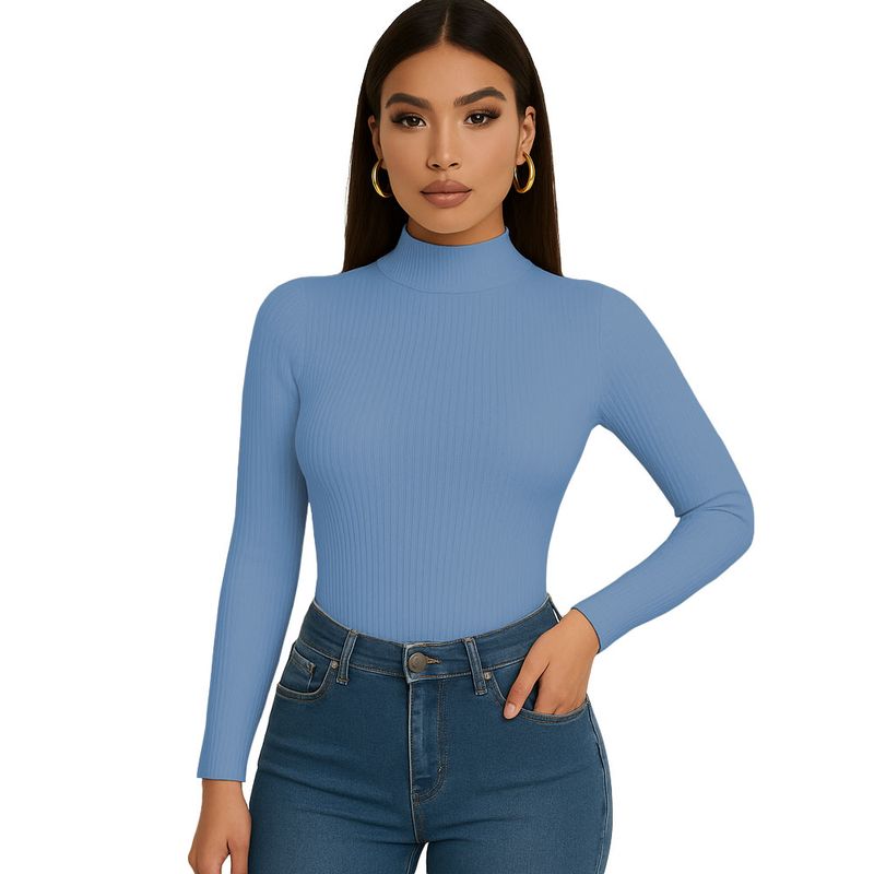 GENERICO - Polo Cafarena Manga Larga Rib Grueso Sab-16 Color Acero