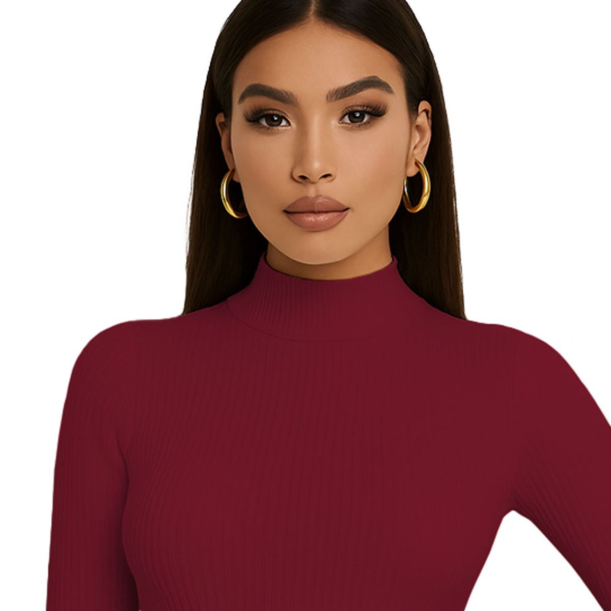 GENERICO - Polo Cafarena Manga Larga Rib Grueso Sab-16 Color Guinda