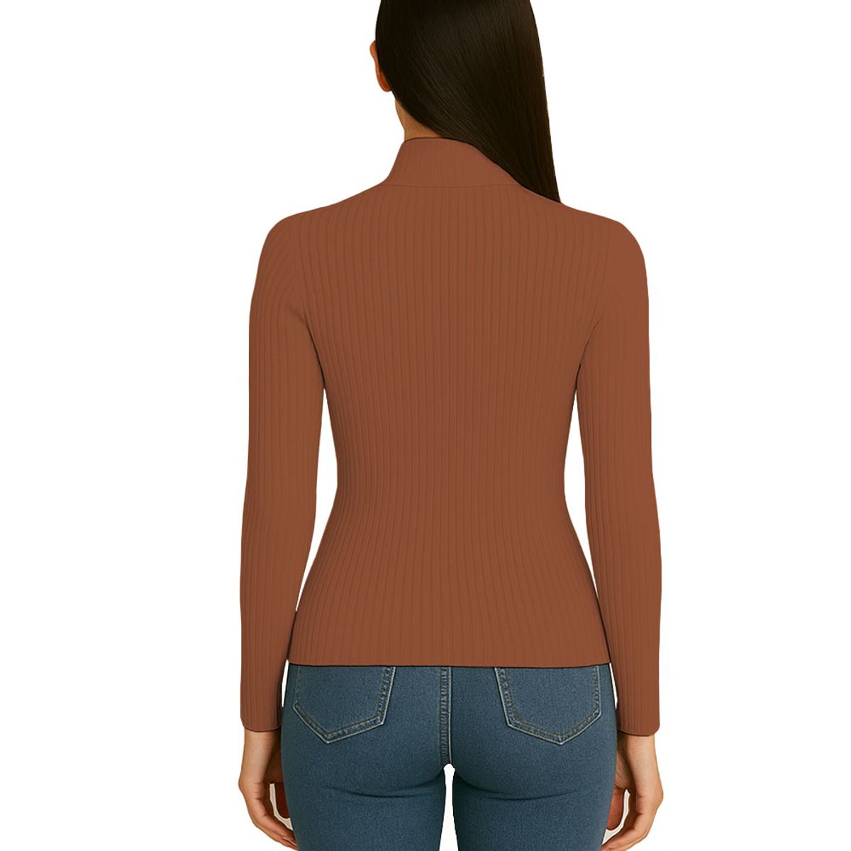 GENERICO - Polo Cafarena Manga Larga Rib Grueso Sab-16 Color Marron