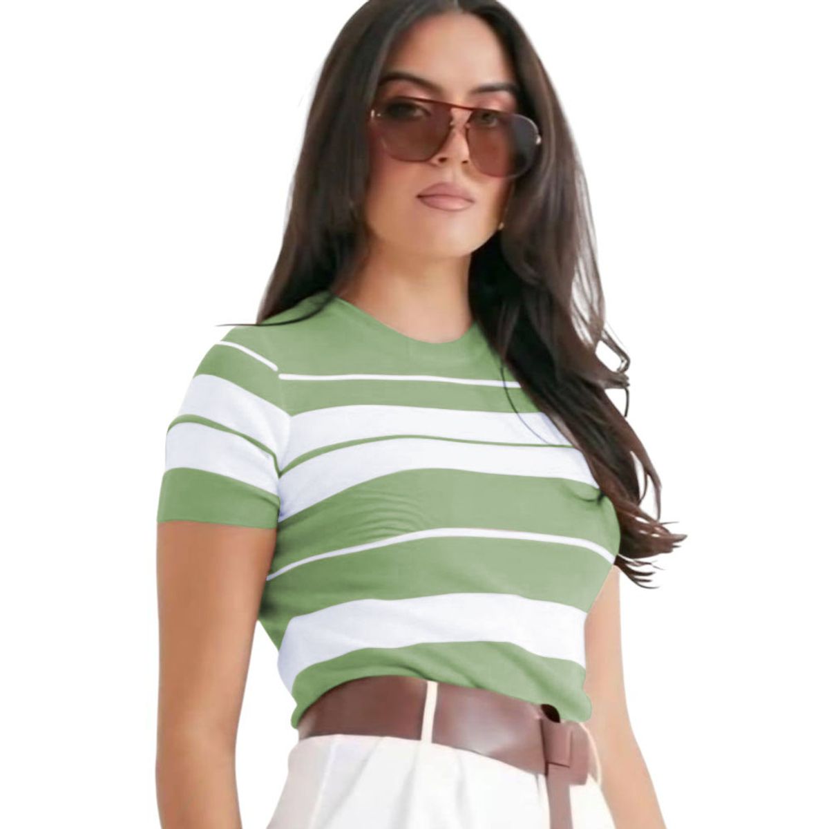 GENERICO - Polo Mujer Hilo New Ecoshoping 359G-17 Color Olivo