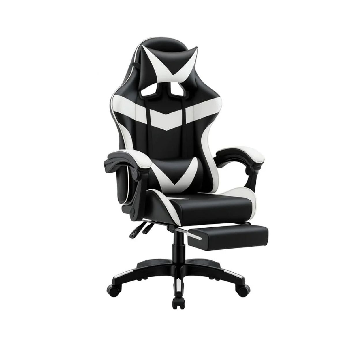 GENERICO - Silla Gamer con Reposapies y masajeador lumbar