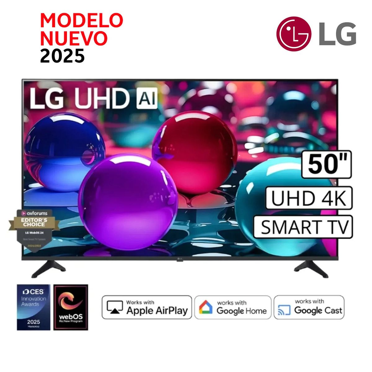 LG - TELEVISOR LG 50 SMART TV THINQ AI WEBOS HUB 4K UHD LED 2025 - 50UA7300PSB