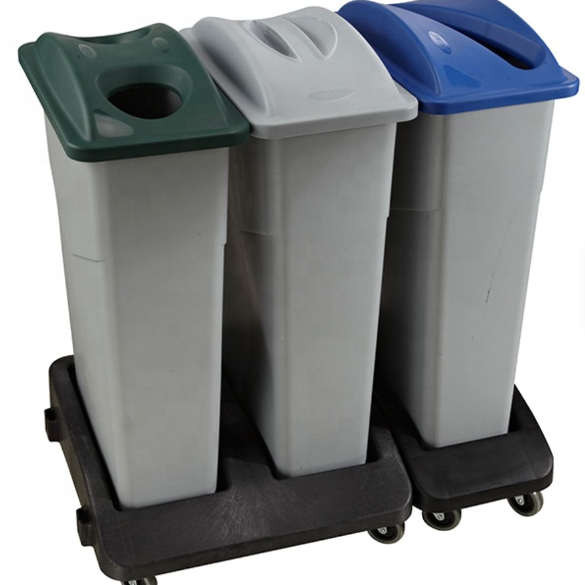 GENERICO - Tacho de Basura  Slim Plástico 76 lt con Tapa y Base con Ruedas