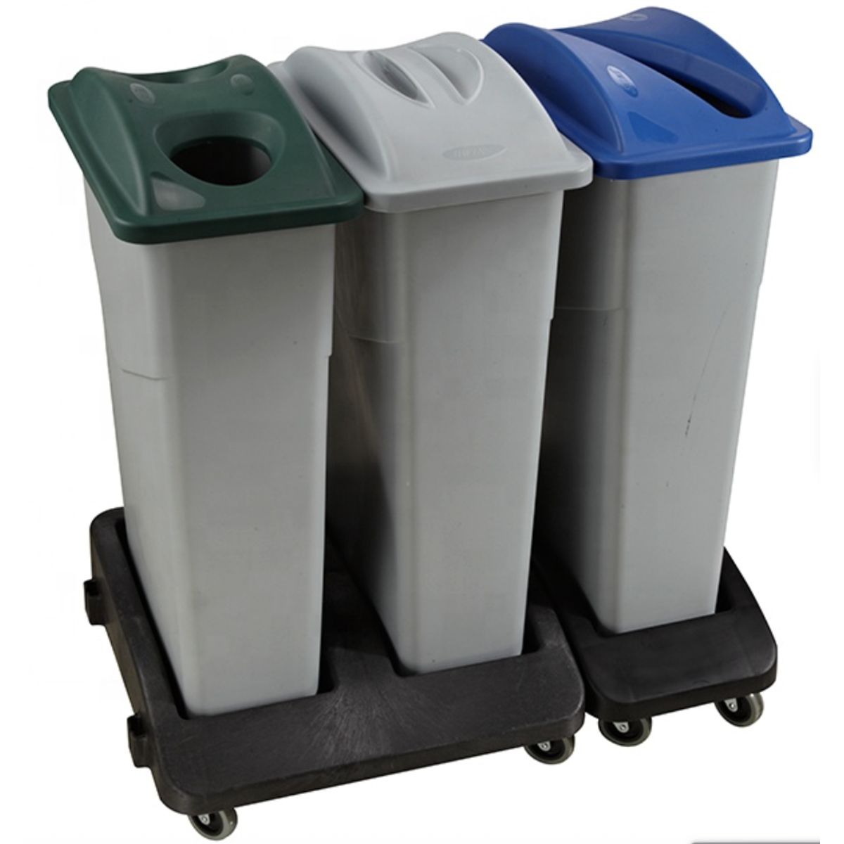 GENERICO - Tacho de Basura  Slim Plástico 76 lt con Tapa y Base con Ruedas