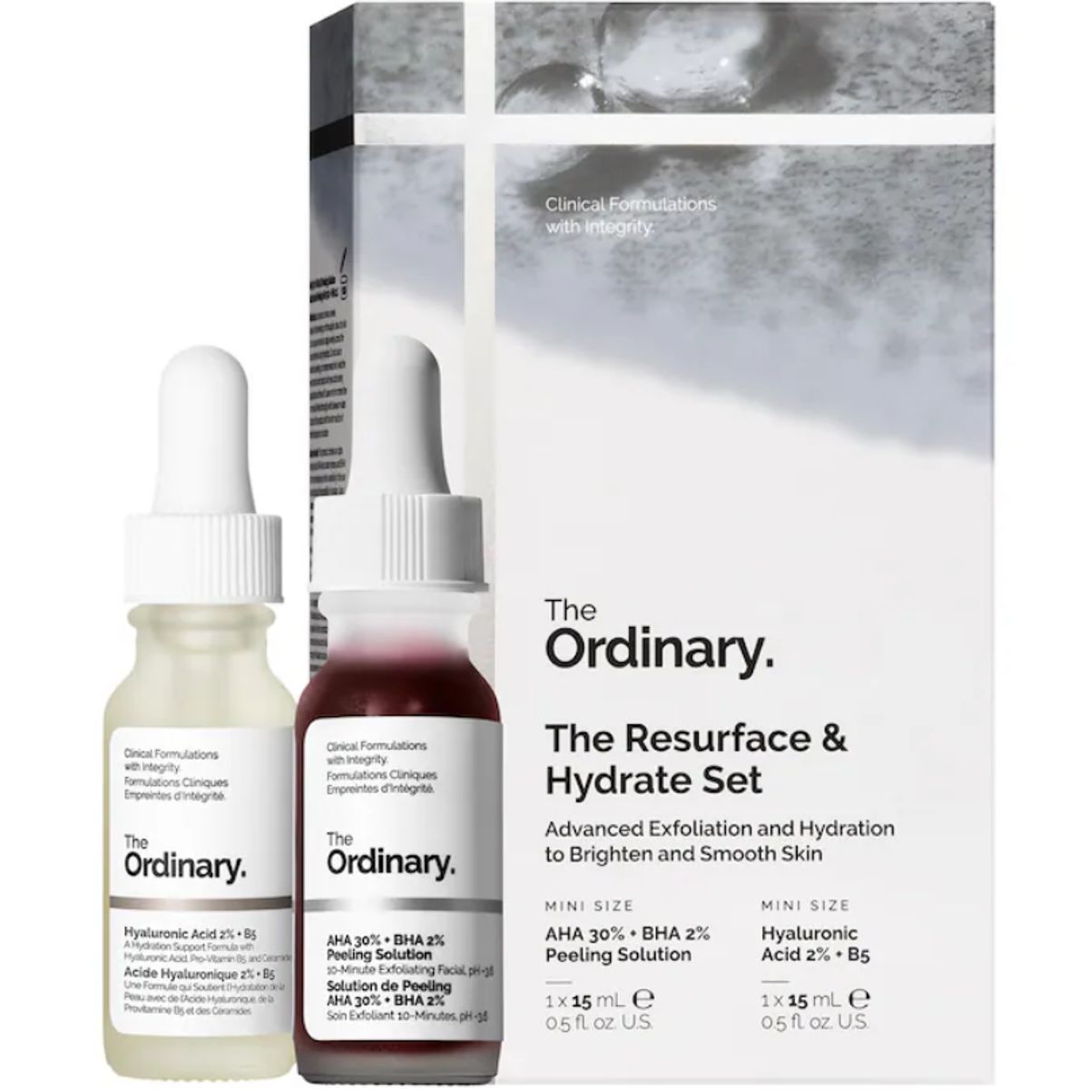 THE ORDINARY - Set The Resurface & Hydrate con ácido hialurónico + AHA 30ml The Ordinary