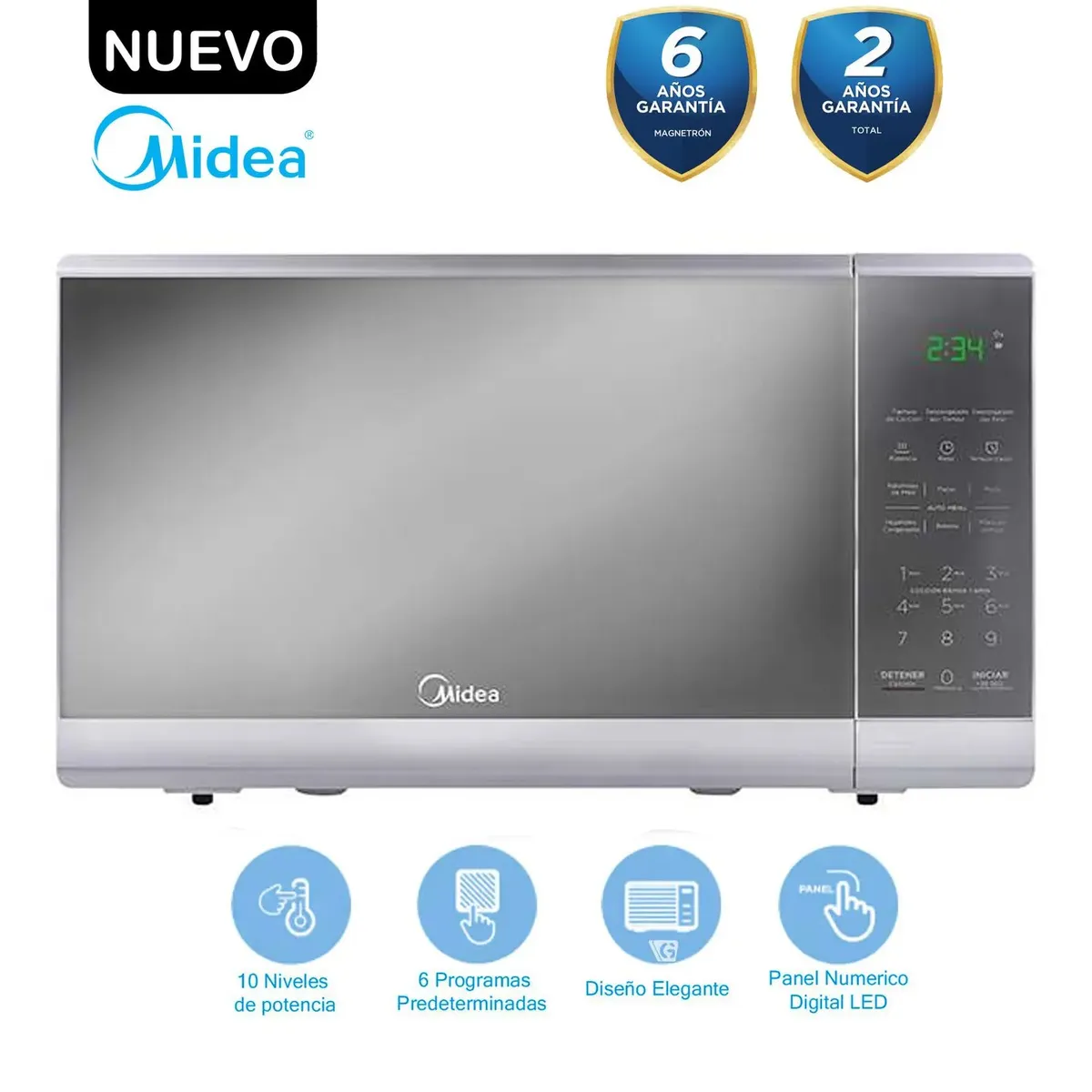 MIDEA - Horno Microondas Midea 20L Silver MMDF07S2MG
