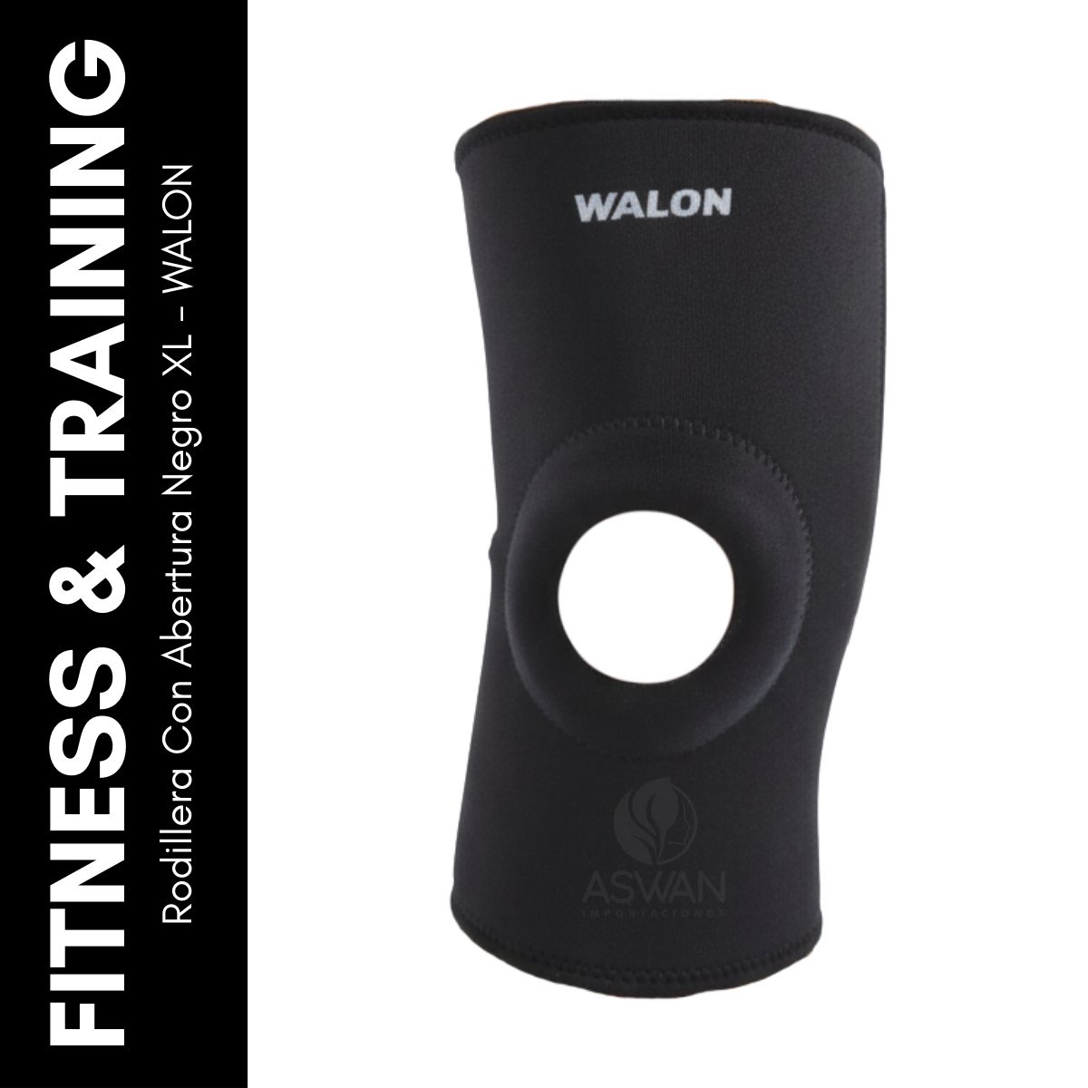 GENERICO - Rodillera Con Abertura Negro XL - WALON
