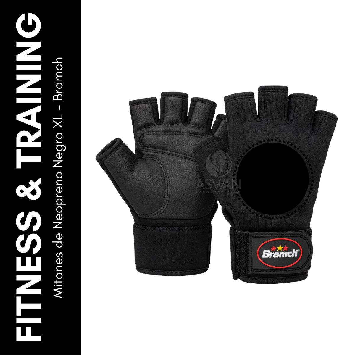 GENERICO - Mitones de Neopreno Negro XL - Bramch