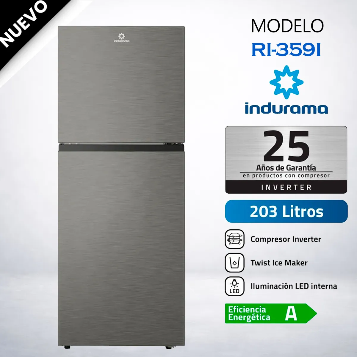 INDURAMA - Refrigeradora INDURAMA 203L RI-359I Croma