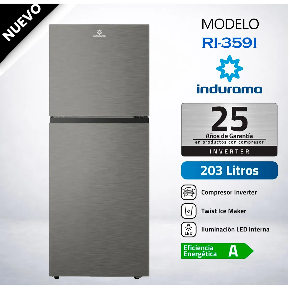 INDURAMA - Refrigeradora INDURAMA 203L RI-359I Croma