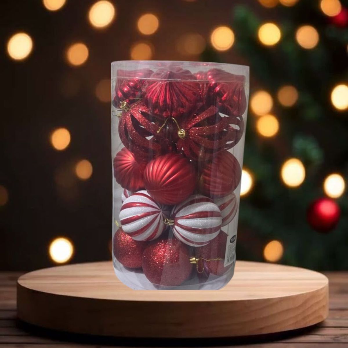 GENERICO - ESFERAS NAVIDEÑAS PAQUETE DE ADORNO-ROJO