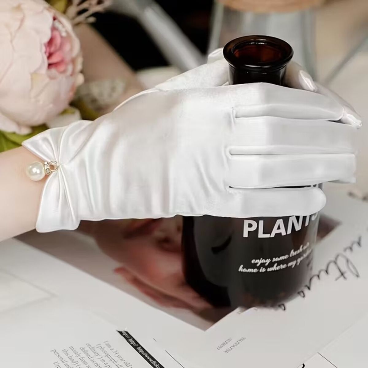 GENERICO - GUANTES BLANCO DE MUJER PARA MATRIMONIO