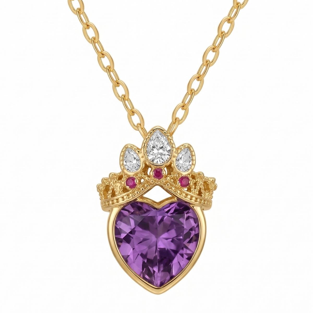 KARMY - Collar Mamá Corona Princesa Rapunzel Corazón Regalo Acero