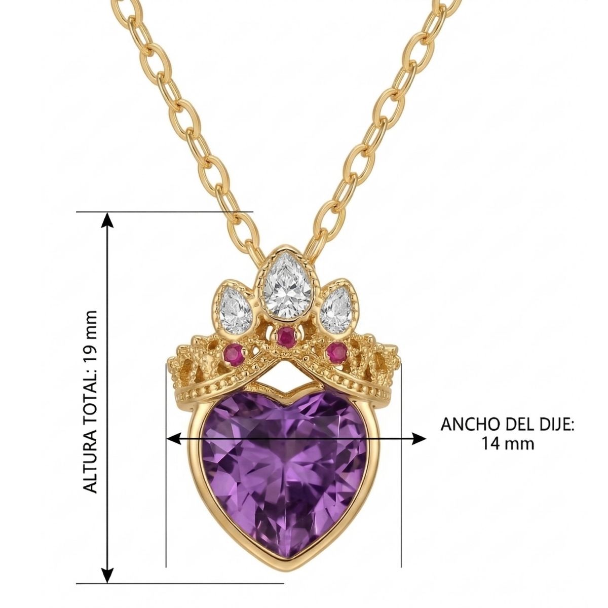 KARMY - Collar Mamá Corona Princesa Rapunzel Corazón Regalo Acero