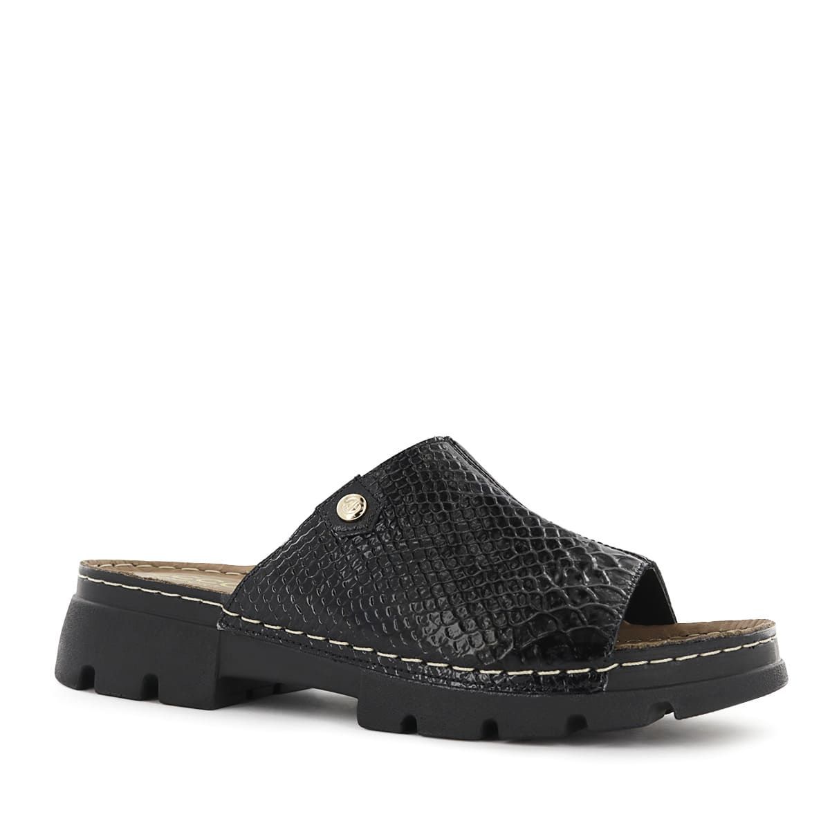 ECCO - Sandalia Ecco Cuero Charol Mujer Nakia04 Negro