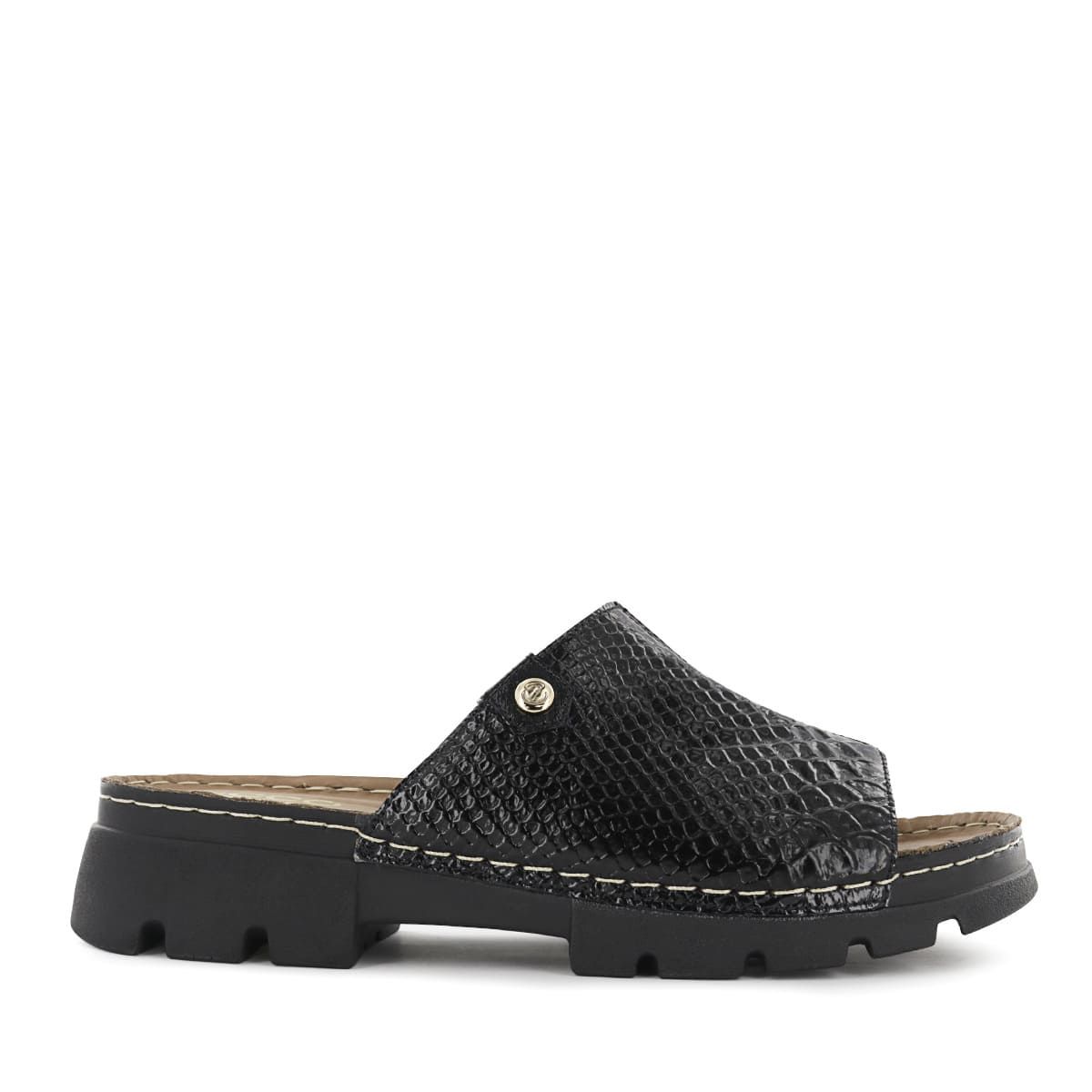 ECCO - Sandalia Ecco Cuero Charol Mujer Nakia04 Negro