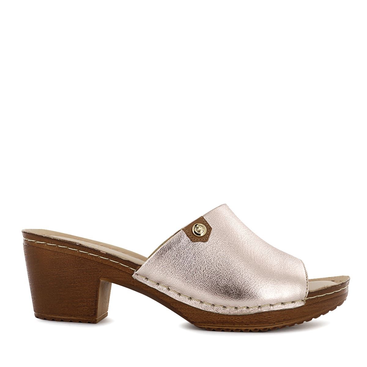 ECCO - Sandalia Ecco Cuero Folia Mujer Mika17 Oro Rosa