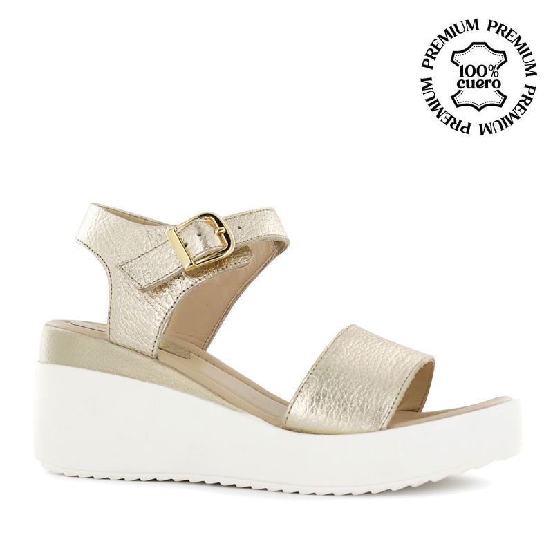 ECCO - Sandalia Ecco Cuero Folia Mujer Jaspe03 Dorado