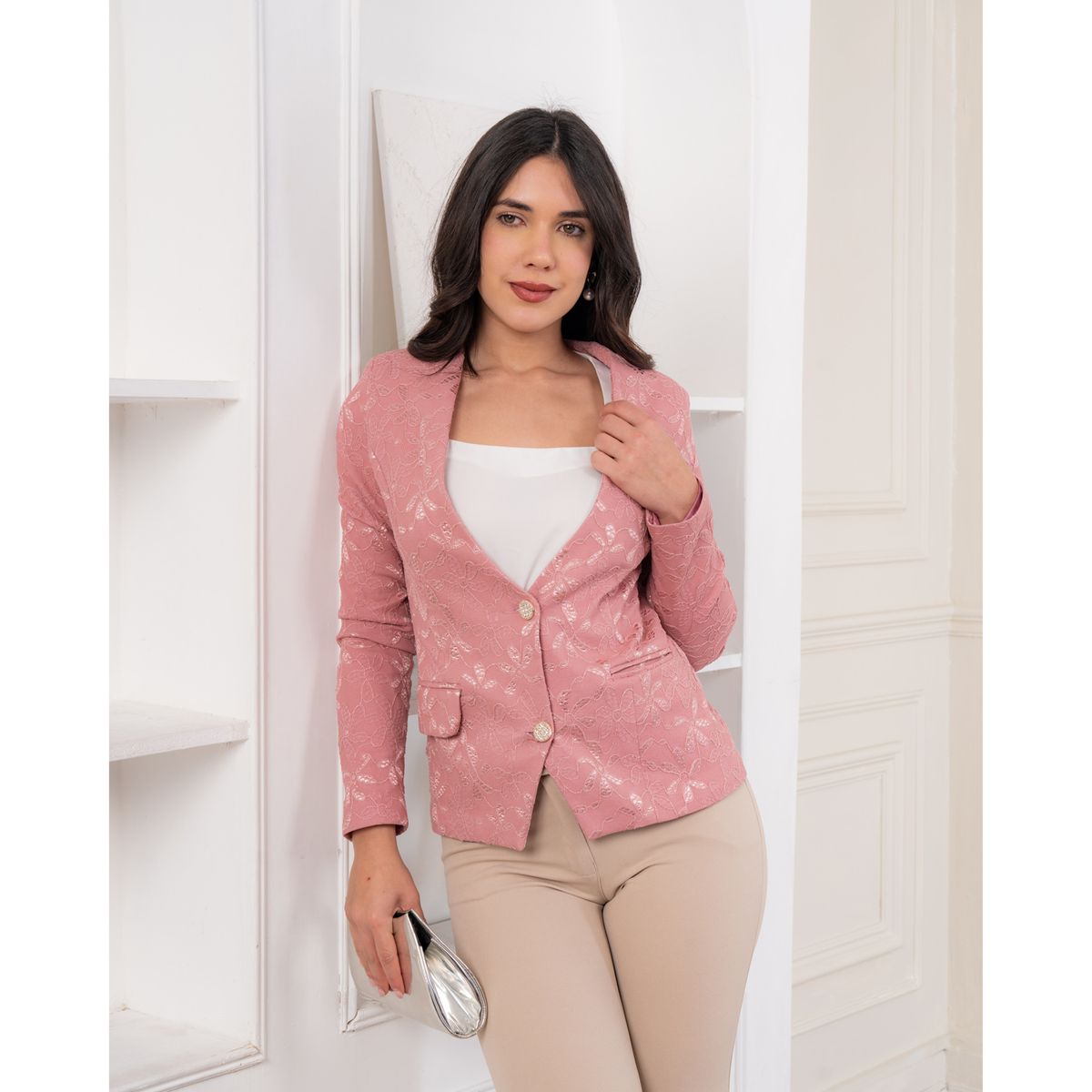 GENERICO - Blazer de Encaje Vestir  Mujer