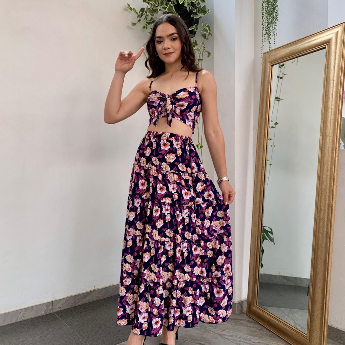 ALLEZ COLLECTION - MAXIVESTIDO CALI FLOREADO LARGO DOS PIEZAS