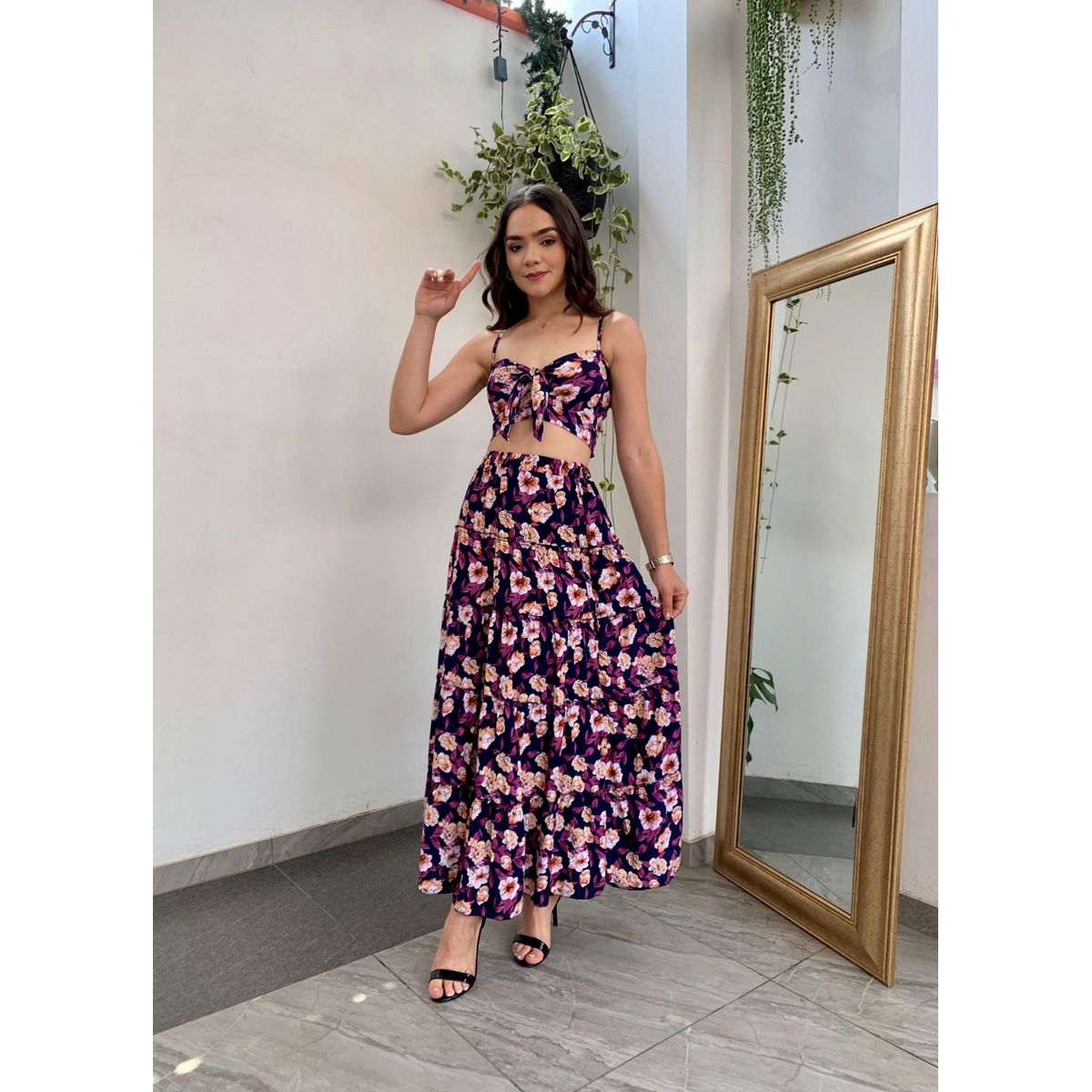 ALLEZ COLLECTION - MAXIVESTIDO CALI FLOREADO LARGO DOS PIEZAS