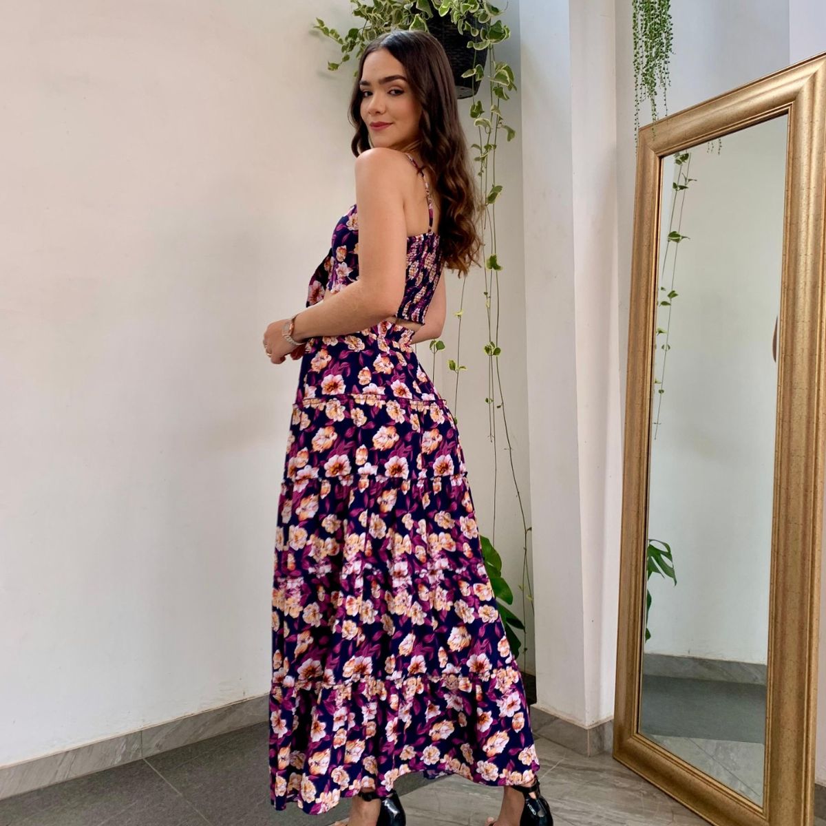 ALLEZ COLLECTION - MAXIVESTIDO CALI FLOREADO LARGO DOS PIEZAS