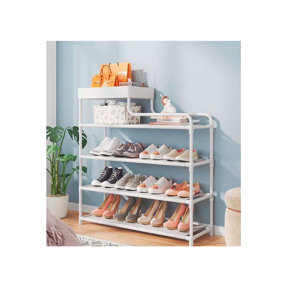 GENERICO - Zapatera Estante Organizador De 5 Niveles 80CM New Blanco