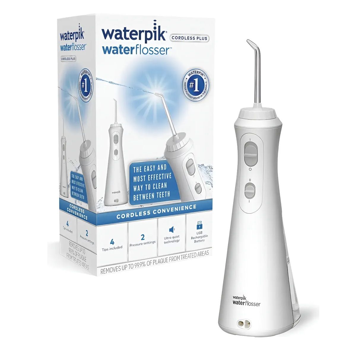 WATERPIK - Irrigador Bucal Waterpik Plus Inalambrico 4 Boquillas 2nivel