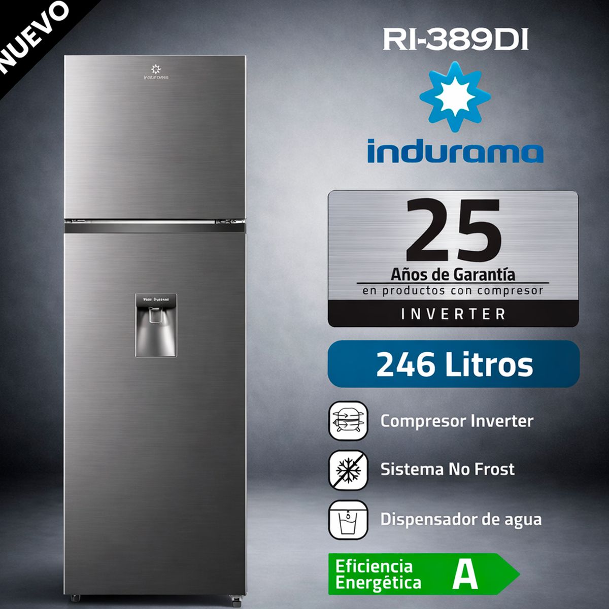 INDURAMA - Refrigeradora INDURAMA 246L Croma