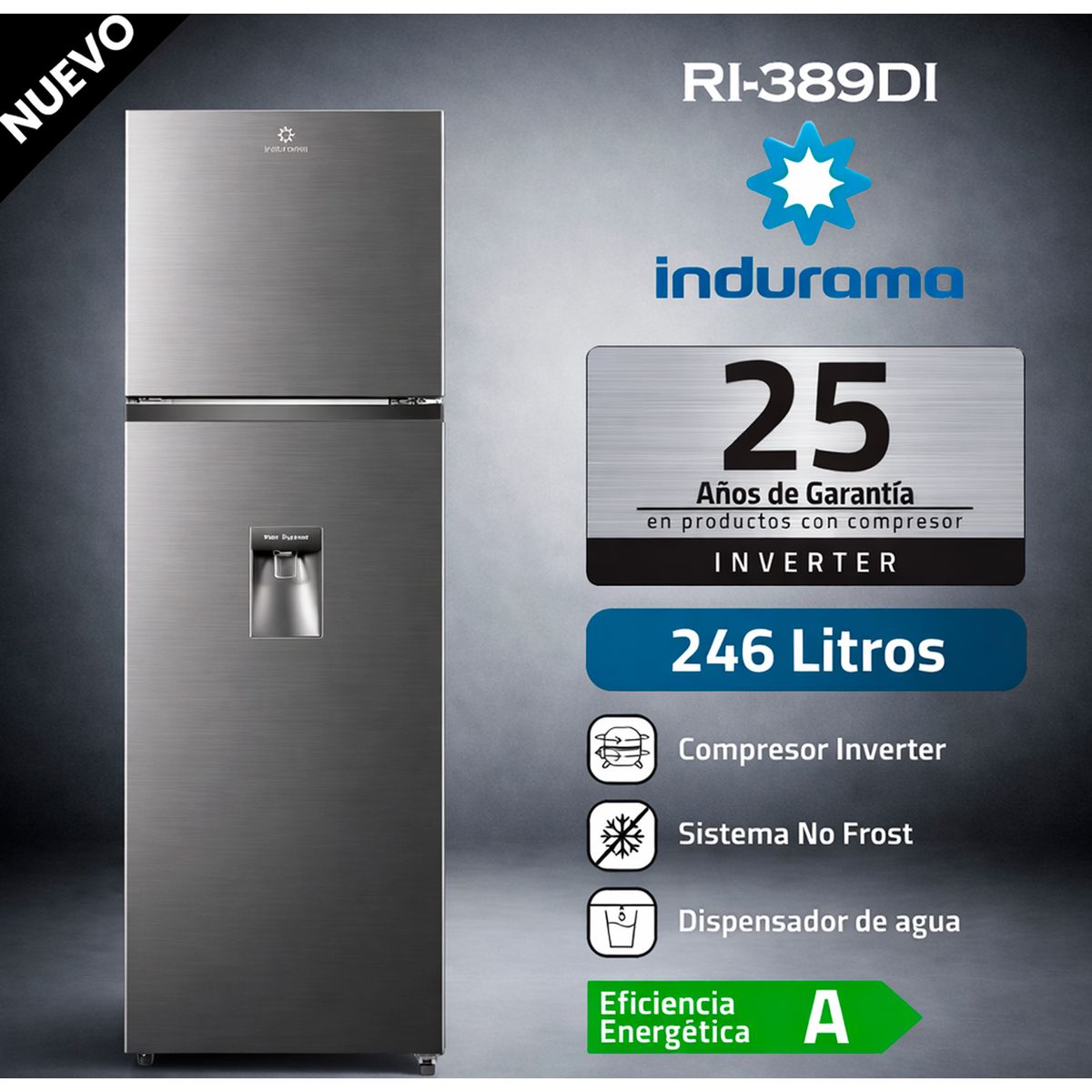 INDURAMA - Refrigeradora INDURAMA 246L Croma
