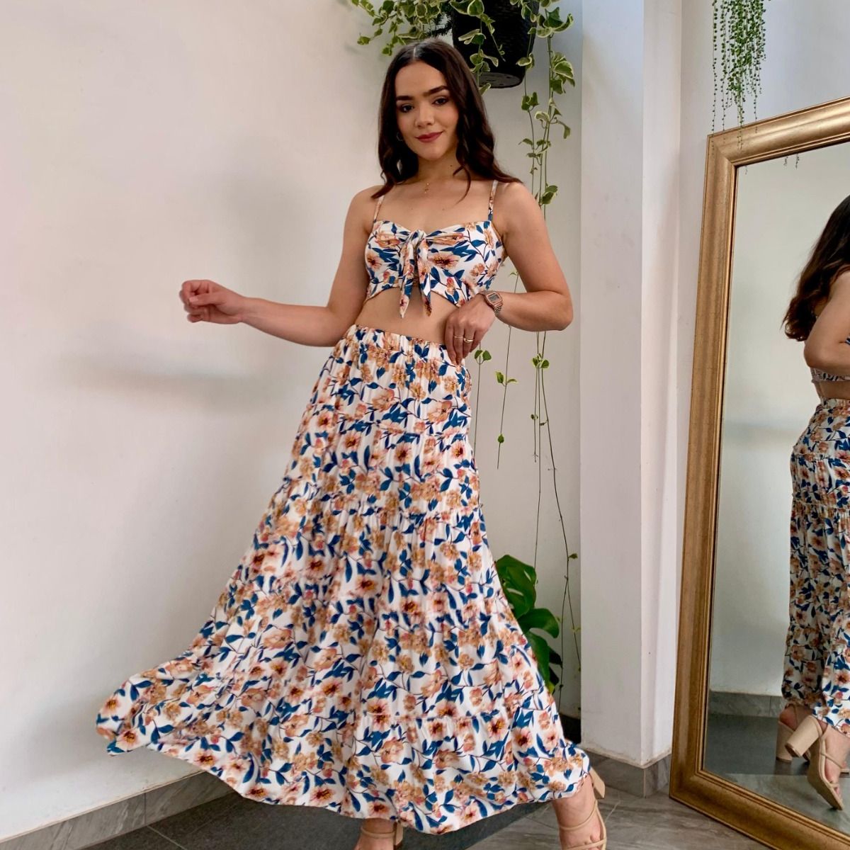 ALLEZ COLLECTION - MAXIVESTIDO CALI FLOREADO LARGO DOS PIEZAS