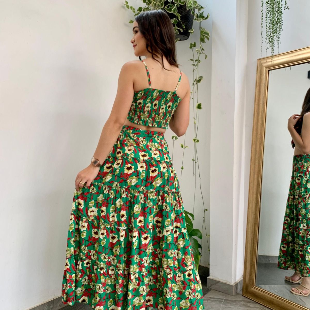 ALLEZ COLLECTION - MAXIVESTIDO CALI FLOREADO LARGO DOS PIEZAS