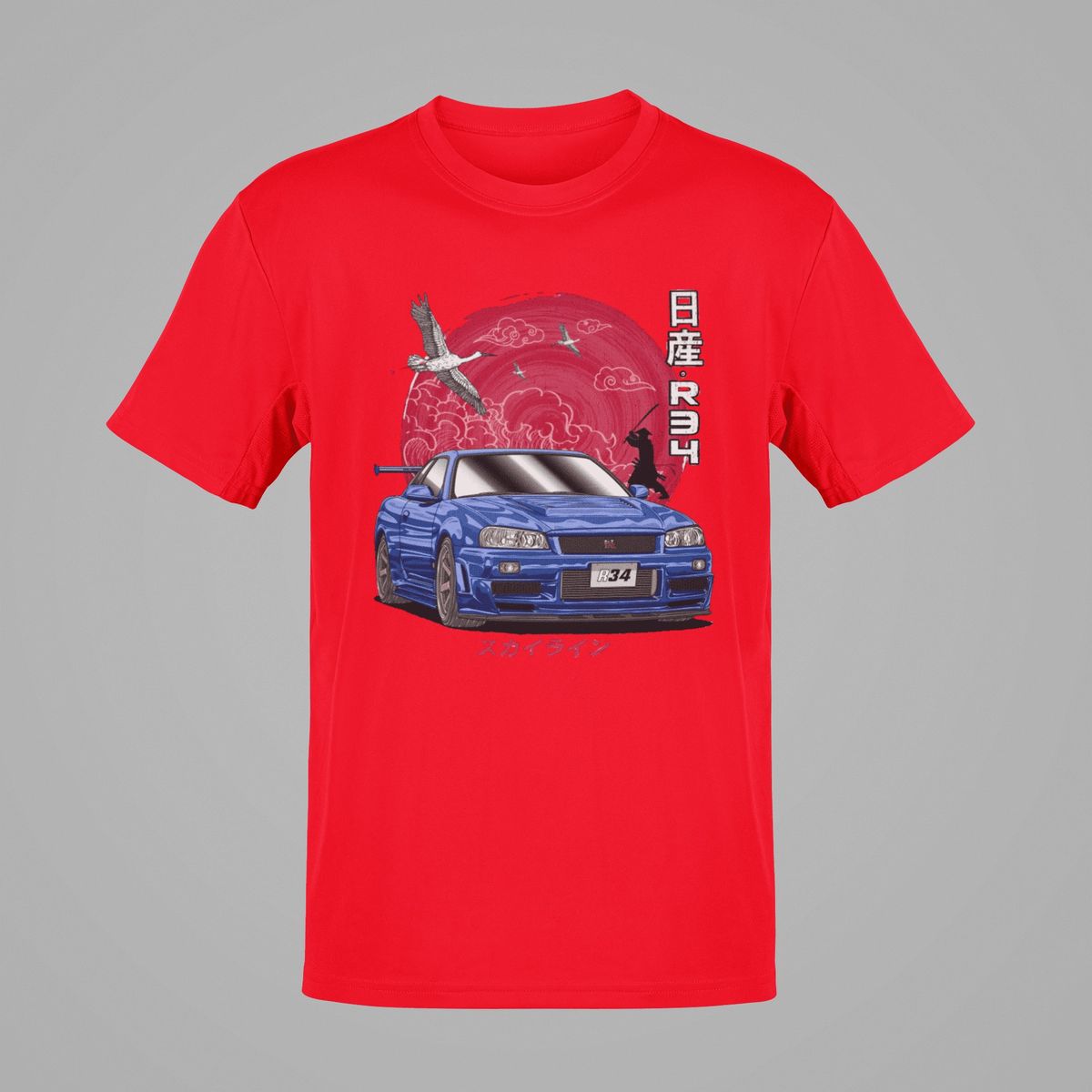 GENERICO - Camiseta GTR34 Skyline Polo Carro Tunning JDM Algodon