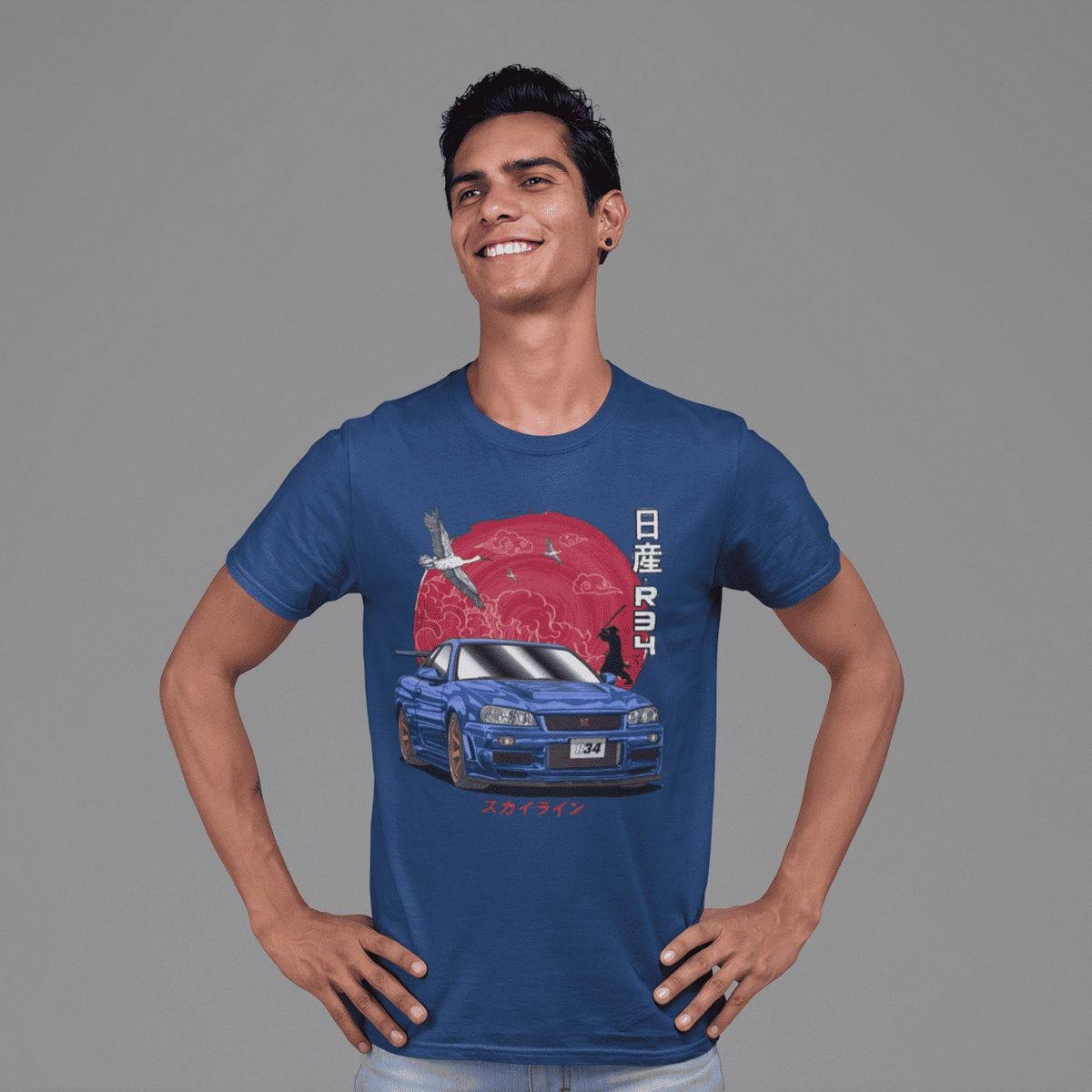 GENERICO - Camiseta Nissan GTR34 Skyline Polo Auto Tunning JDM Algodon