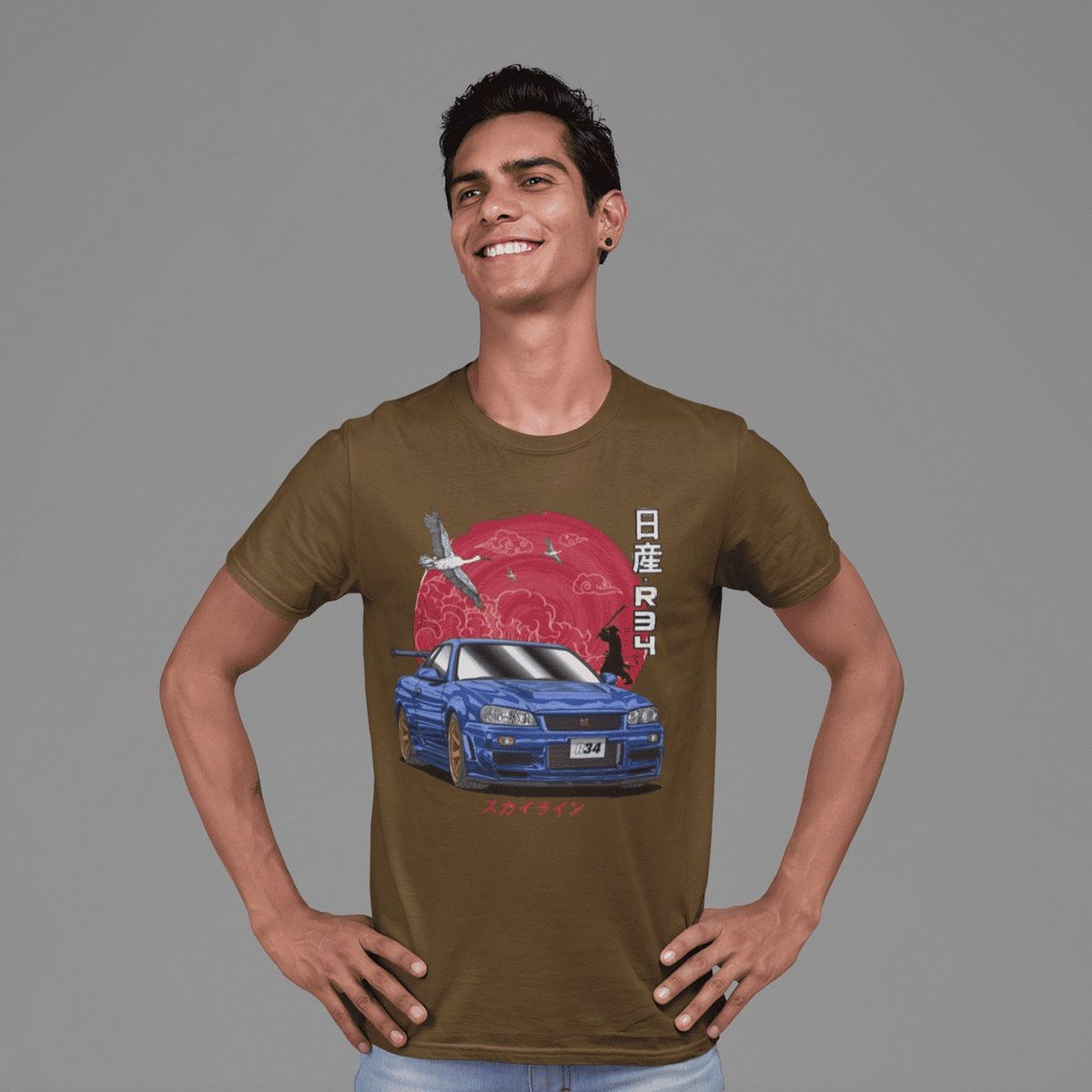 GENERICO - Camiseta Skyline GTR34 Polo Auto Tunning Godzilla Algodon