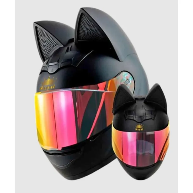 ROYAL - CASCO MOTO ROYAL GATO NEGRO MATE