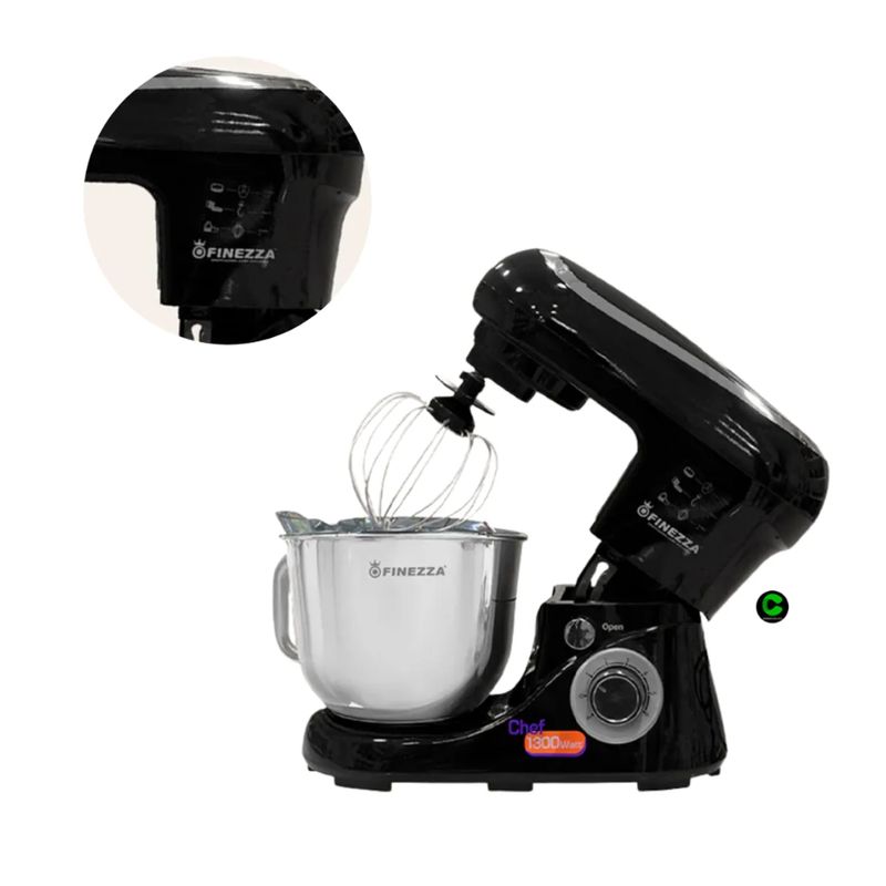 FINEZZA - BATIDORA ORBITAL 6 VELOCIDADES DE 1300W NEGRO FINEZZA CON PEDESTAL