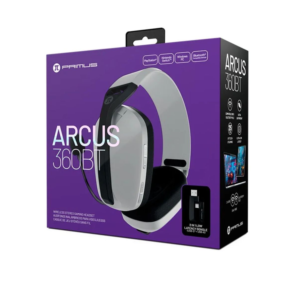 PRIMUS GAMING - Audífono Gamer Primus Arcus 360bt WirelessBT Blanco
