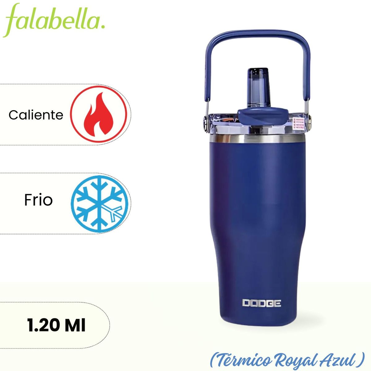 Tomatodo de Acero Inoxidable Térmico Royal Azul 1.2 L., marca Ichimatsu - Foto Principal