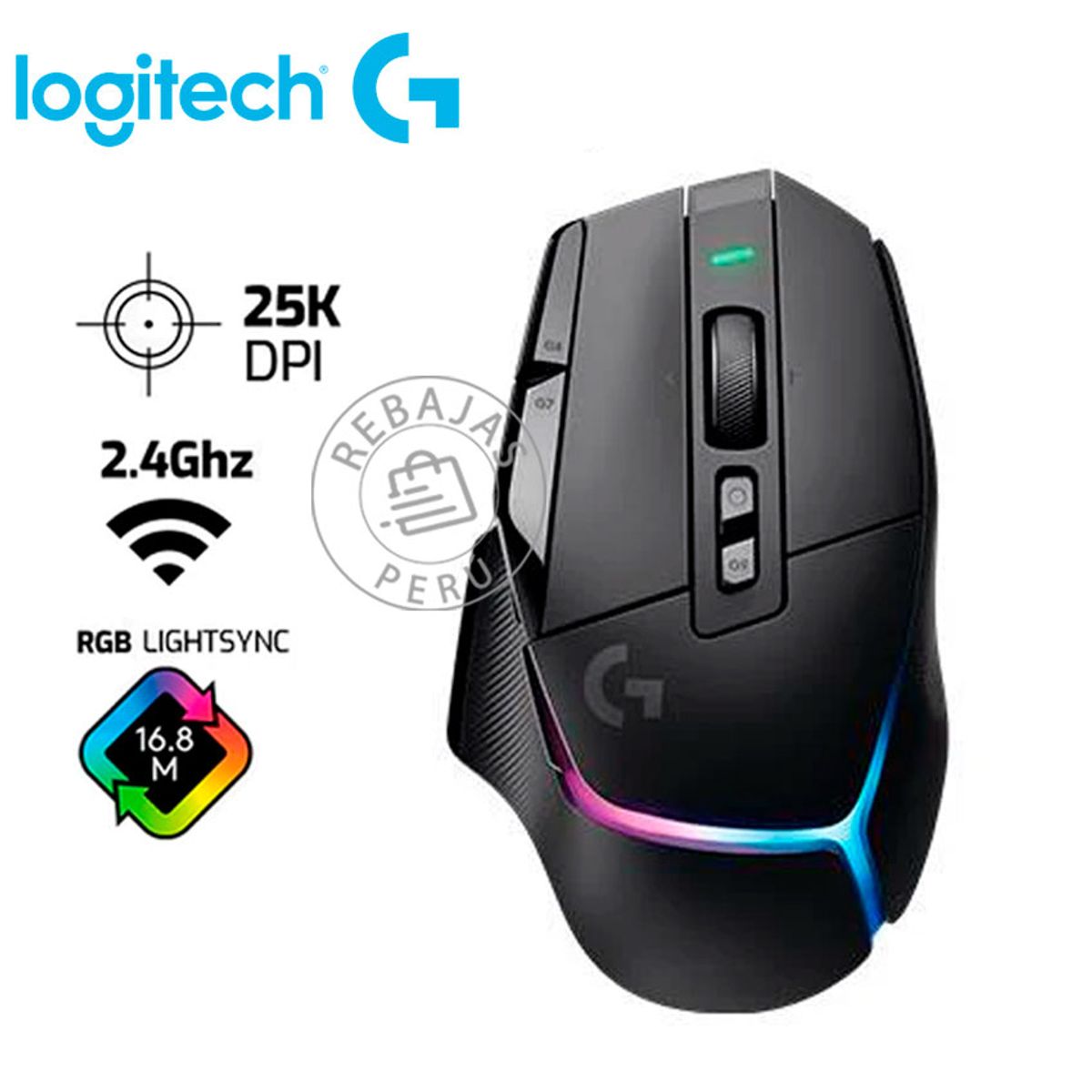 LOGITECH - Mouse Logitech G502 X Plus Lightspeed 25K DPI RGB Inalámbrico Negro
