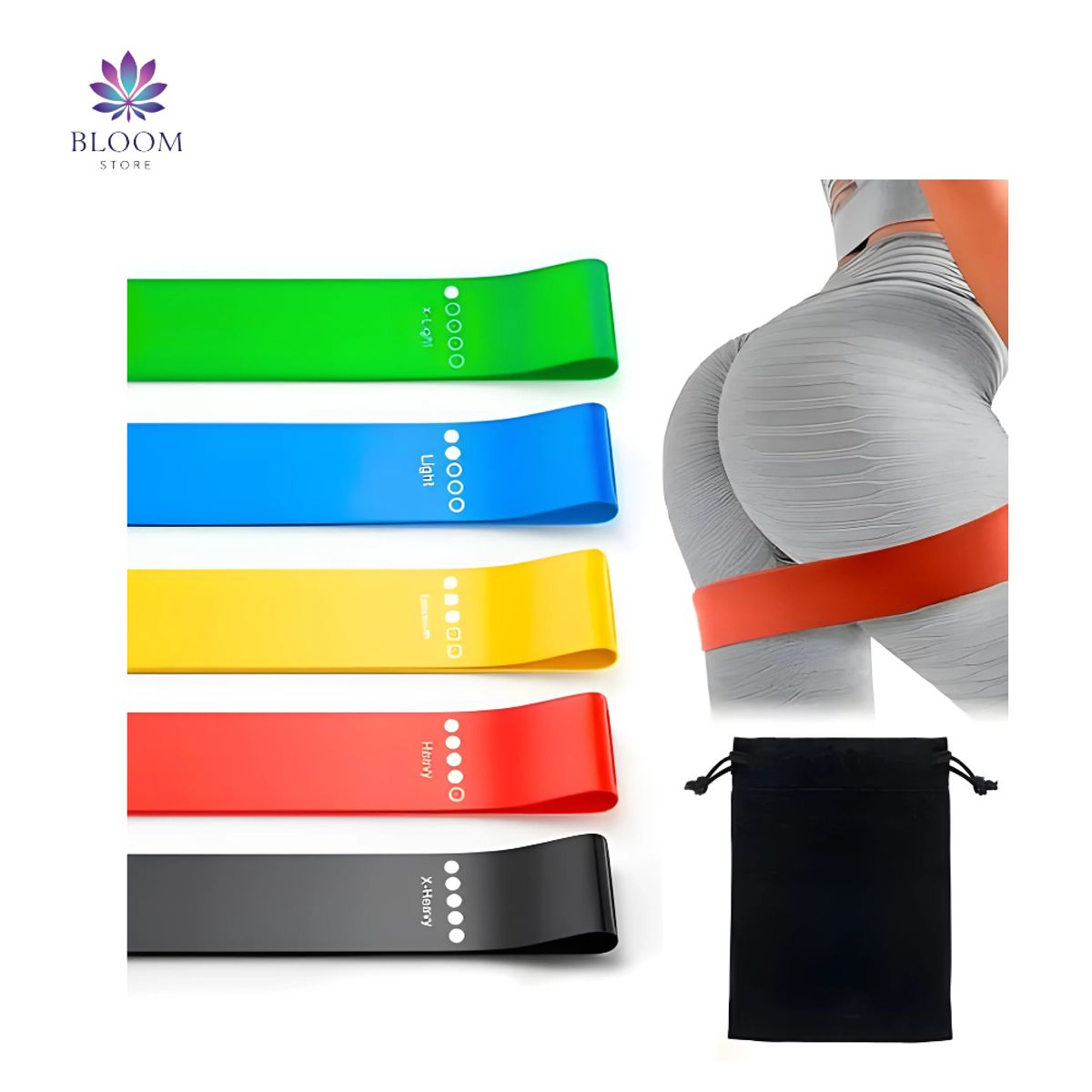 XFIT - KIT DE LIGAS ELÁSTICAS  PILATES YOGA SET FUNCIONAL