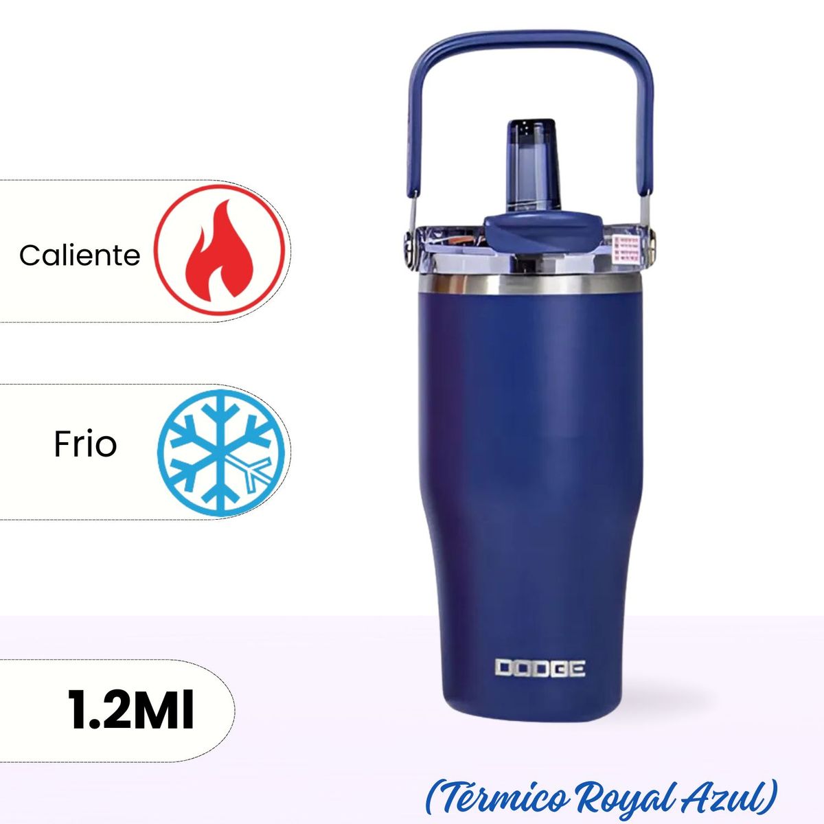 ICHIMATSU - Tomatodo de Acero Inoxidable Térmico Royal Azul 1.2 L
