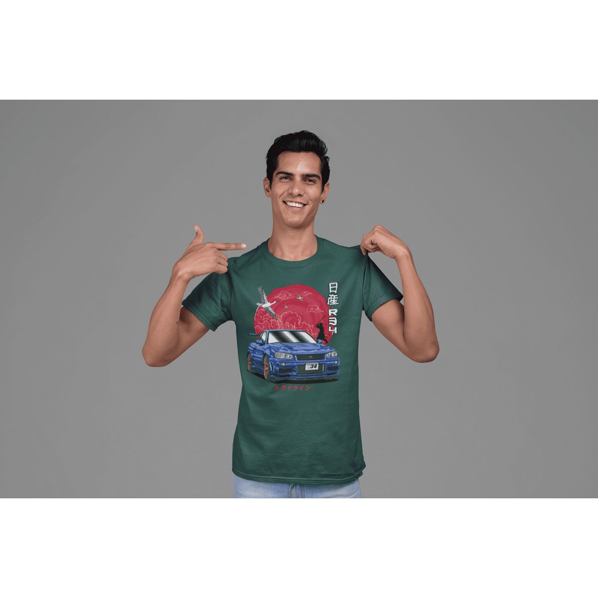 GENERICO - Polo Nissan GTR34 Skyline Camiseta Carro Godzilla Algodon