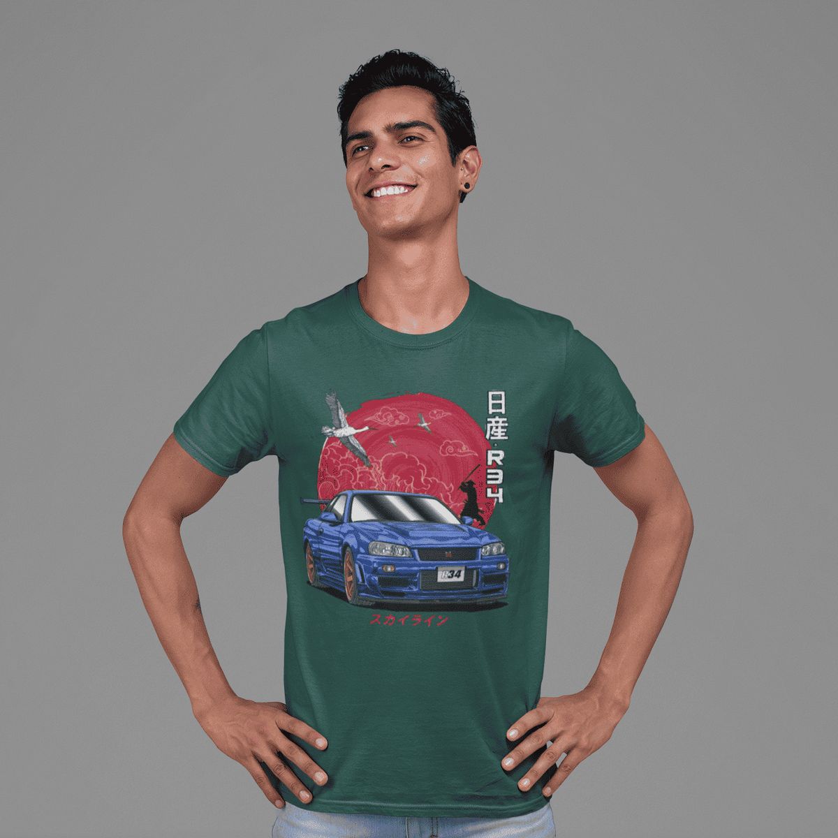 GENERICO - Polo Nissan GTR34 Skyline Camiseta Carro Godzilla Algodon